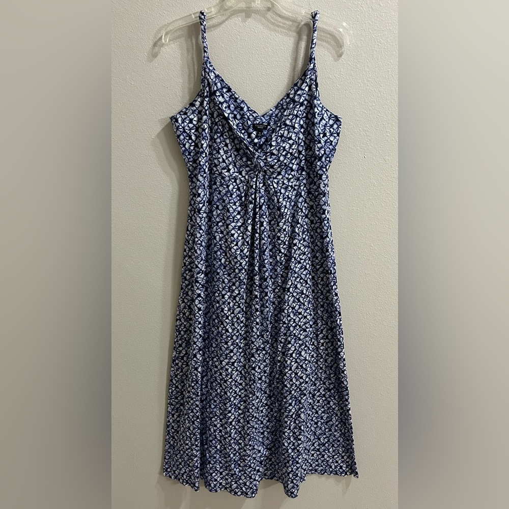 Talbots Blue and White Printed Maxi Dress